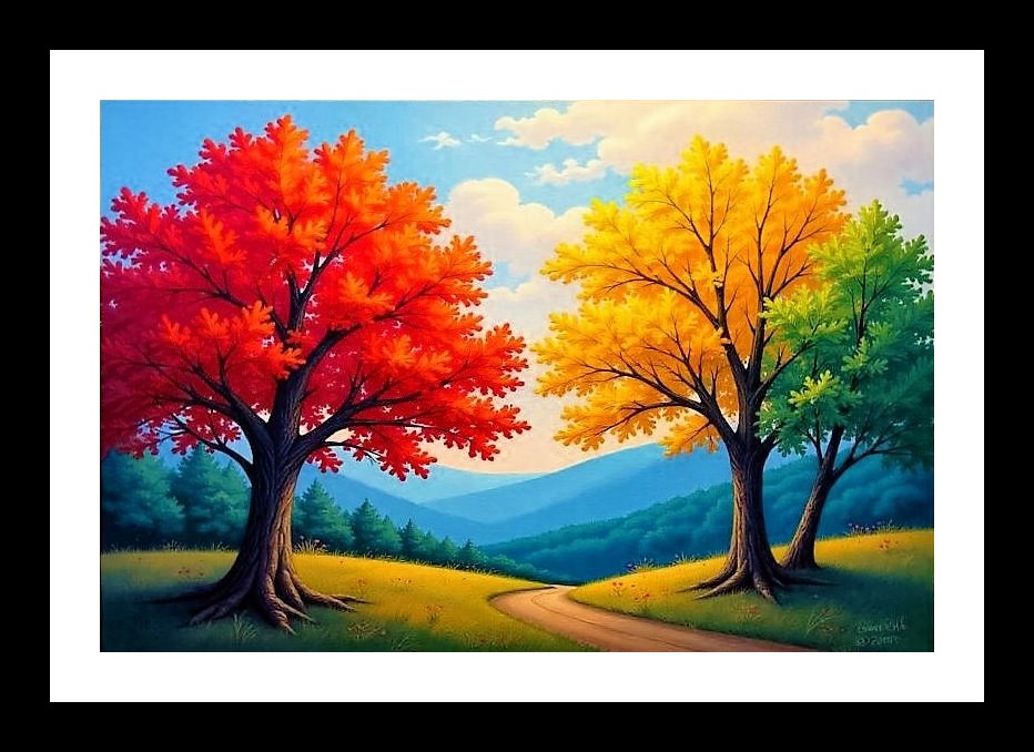 Heavenly Watercolor Path: Dreamy Nature Portrait. Photo Frame With Photo, Wall Hanging Art, Wall Decor, Home Decor, Picture Frame | Size: 8 x 12 inches