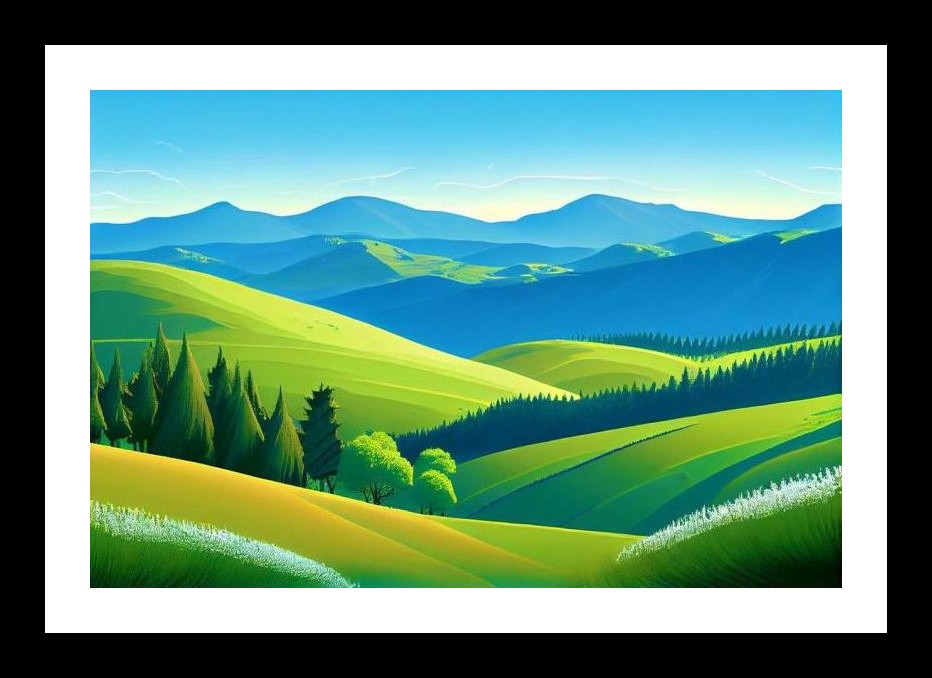 Serene Hills, Vibrant Sky: Breathtaking Landscape Portrait Wall Art, Interior Accents, Framing Solutions, Residential/Commercial Decor, Premium Gifts | Size: 8 x 12 inches