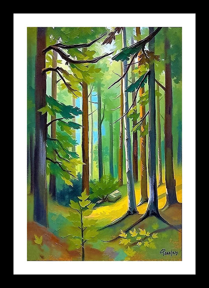Watercolor Forest Canopy Portrait - Lush Green Trees Wall Art, Interior Accents, Framing Solutions, Residential/Commercial Decor, Premium Gifts | Size: 8 x 12 inches
