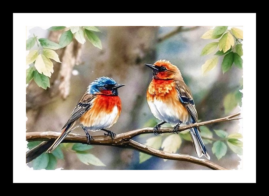 Tropical Bird Portrait: Jungle Serenity in Frame Photo Frame With Photo, Wall Hanging Art, Wall Decor, Home Decor, Picture Frame | Size: 8 x 12 inches