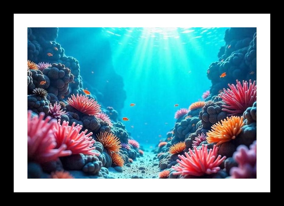 Sunlit Coral Reef: Vibrant Underwater World Wall Art, Interior Accents, Framing Solutions, Residential/Commercial Decor, Premium Gifts | Size: 8 x 12 inches