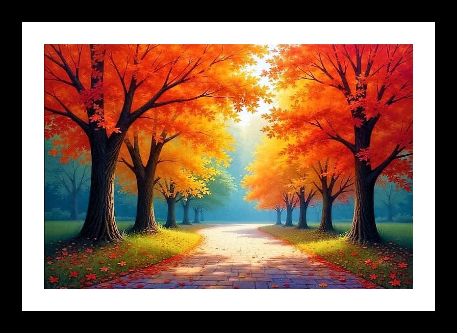 Watercolor Dreamscape: Nature's Path Portrait. Photo Frame With Photo, Wall Hanging Art, Wall Decor, Home Decor, Picture Frame | Size: 8 x 12 inches