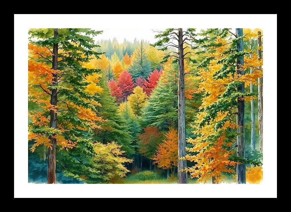 Autumn Forest Portrait framed for timeless beauty, Photo Frame With Photo, Wall Hanging Art, Wall Decor, Home Decor, Picture Frame | Size: 8 x 12 inches