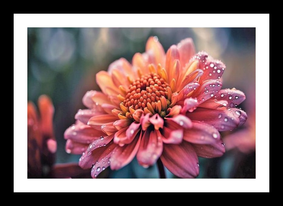 Autumn Bloom: Dew-Kissed Radiance Wall Art, Interior Accents, Framing Solutions, Residential/Commercial Decor, Premium Gifts | Size: 8 x 12 inches