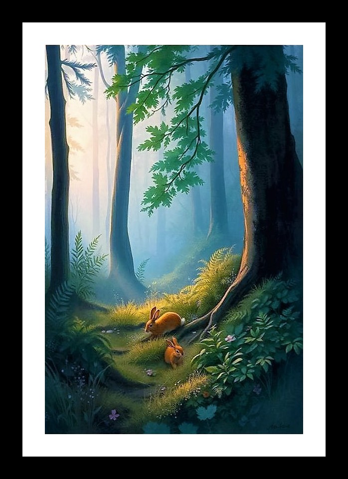 Tropical Jungle Portrait - Misty Scene & Wildlife. Photo Frame With Photo, Wall Hanging Art, Wall Decor, Home Decor, Picture Frame | Size: 8 x 12 inches