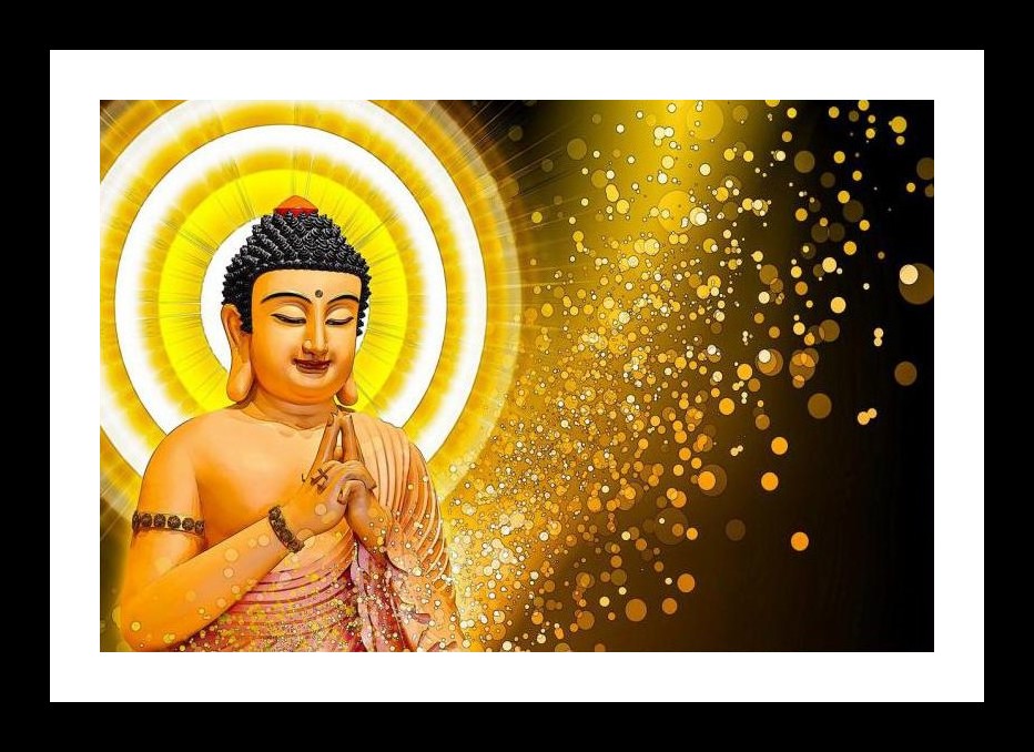Serene Buddha Portrait: Golden Enlightenment Wall Art, Interior Accents, Framing Solutions, Residential/Commercial Decor, Premium Gifts | Size: 8 x 12 inches