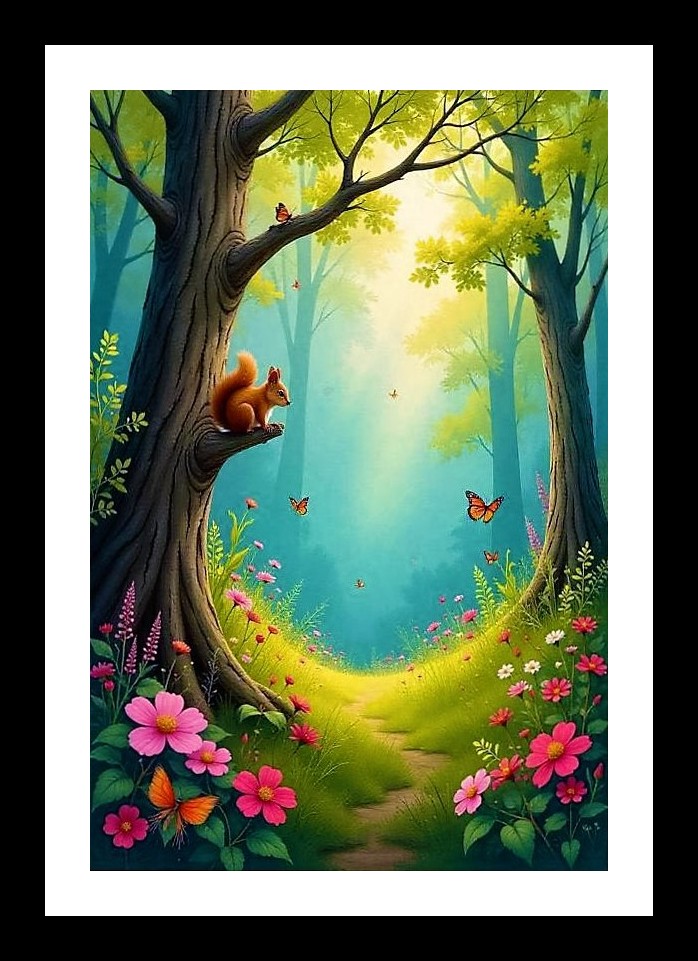 Enchanted Forest Path Portrait: Nature's Embrace Wall Art, Interior Accents, Framing Solutions, Residential/Commercial Decor, Premium Gifts | Size: 8 x 12 inches