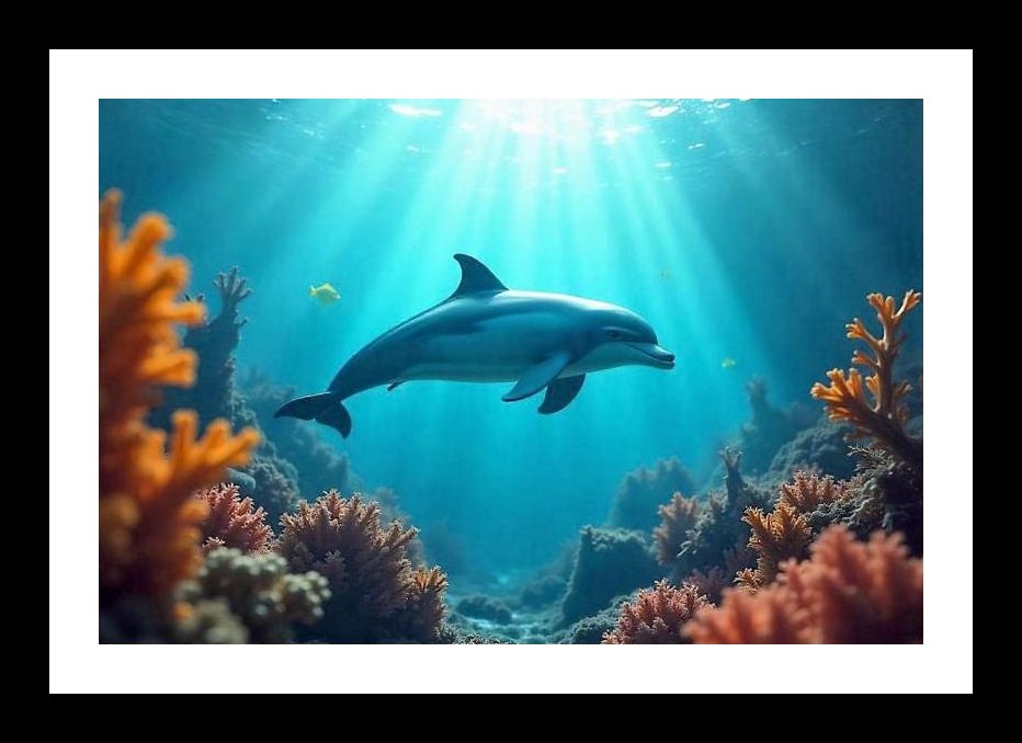 Sunlit Dolphin Dance: Ocean Grace Photo. Wall Art, Interior Accents, Framing Solutions, Residential/Commercial Decor, Premium Gifts | Size: 8 x 12 inches